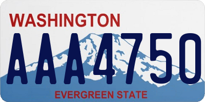 WA license plate AAA4750