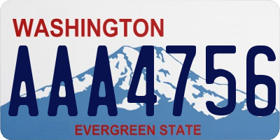 WA license plate AAA4756