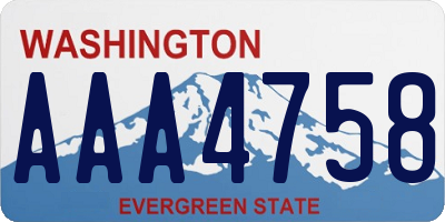 WA license plate AAA4758