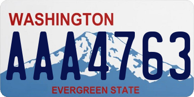 WA license plate AAA4763