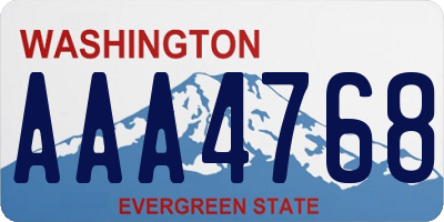 WA license plate AAA4768