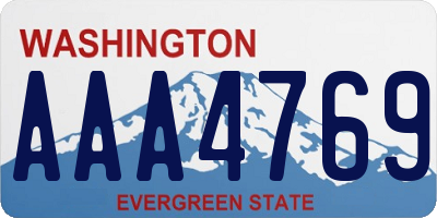 WA license plate AAA4769