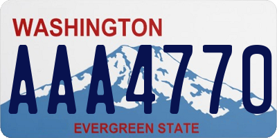 WA license plate AAA4770