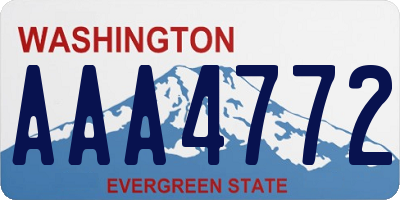 WA license plate AAA4772