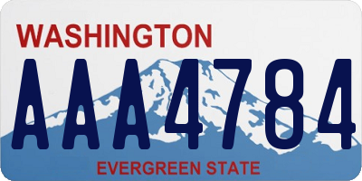 WA license plate AAA4784