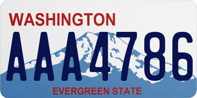 WA license plate AAA4786