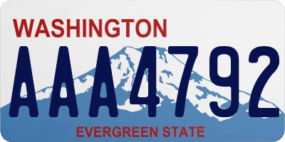 WA license plate AAA4792