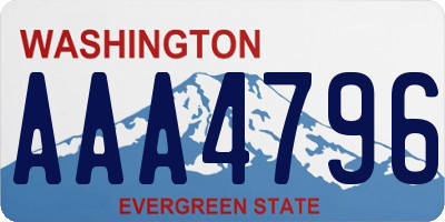 WA license plate AAA4796