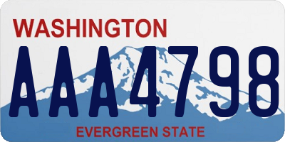 WA license plate AAA4798