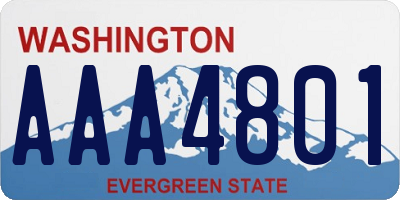 WA license plate AAA4801