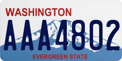 WA license plate AAA4802