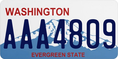 WA license plate AAA4809