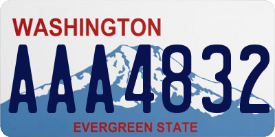 WA license plate AAA4832