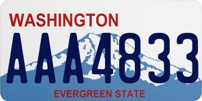 WA license plate AAA4833