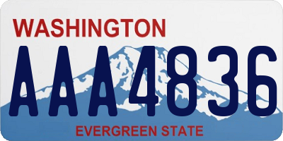 WA license plate AAA4836