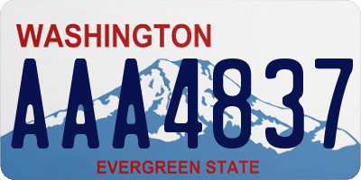 WA license plate AAA4837