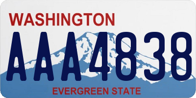 WA license plate AAA4838