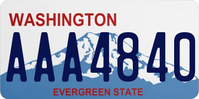 WA license plate AAA4840