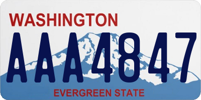WA license plate AAA4847