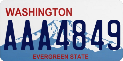 WA license plate AAA4849