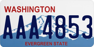 WA license plate AAA4853