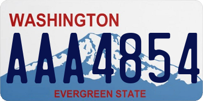 WA license plate AAA4854