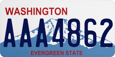 WA license plate AAA4862