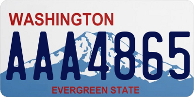 WA license plate AAA4865