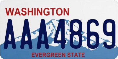 WA license plate AAA4869