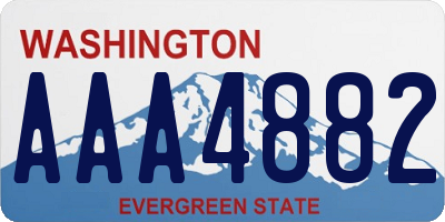 WA license plate AAA4882