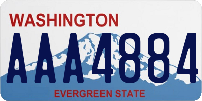 WA license plate AAA4884