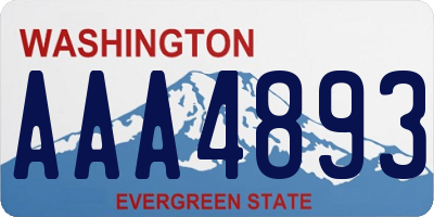 WA license plate AAA4893