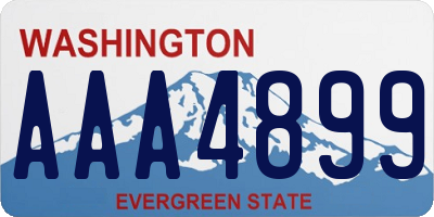 WA license plate AAA4899