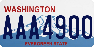 WA license plate AAA4900