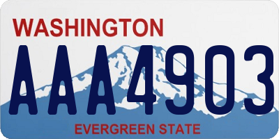 WA license plate AAA4903