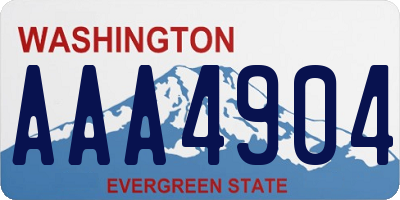 WA license plate AAA4904