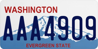 WA license plate AAA4909