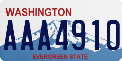 WA license plate AAA4910