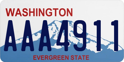 WA license plate AAA4911