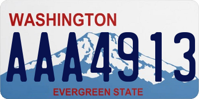 WA license plate AAA4913