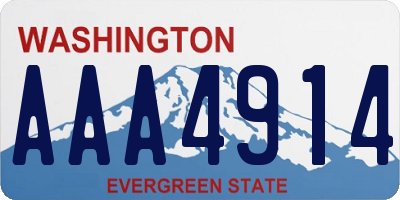 WA license plate AAA4914