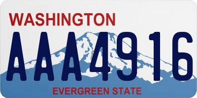 WA license plate AAA4916