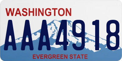 WA license plate AAA4918