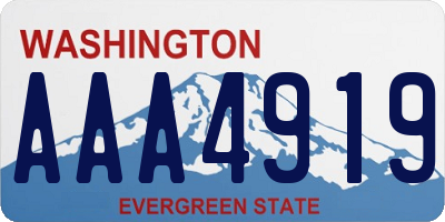 WA license plate AAA4919