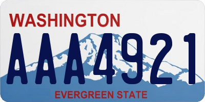 WA license plate AAA4921