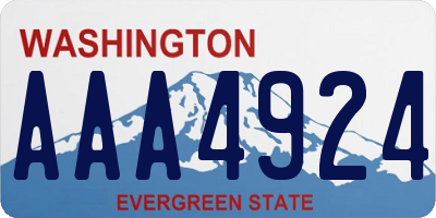WA license plate AAA4924
