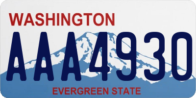 WA license plate AAA4930