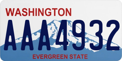 WA license plate AAA4932
