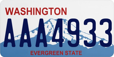 WA license plate AAA4933