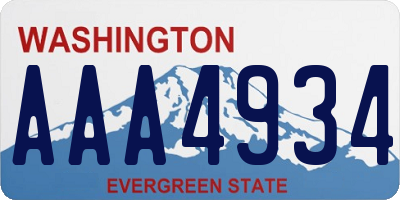 WA license plate AAA4934